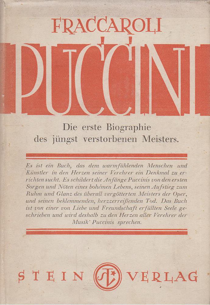 Fraccaroli, Arnaldo - Giacomo Puccini - Sein Leben und sein Werk [antikvár]