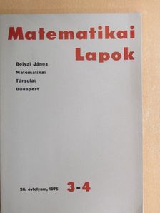 Győri Ervin - Matematikai Lapok 1975/3-4. [antikvár]