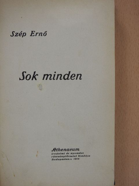 Szép Ernő - Sok minden [antikvár]