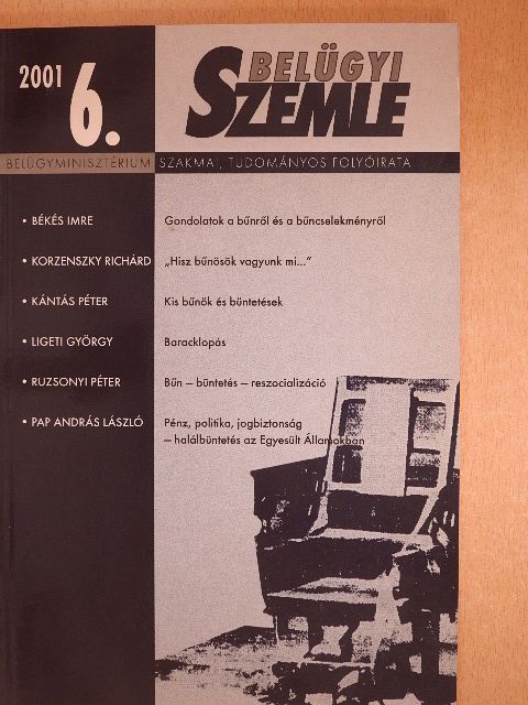 Békés Imre - Belügyi Szemle 2001/6. [antikvár]