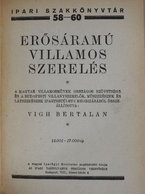 Taraba István - Erősáramú villamos szerelés/Gyengeáramú villamos szerelés [antikvár]