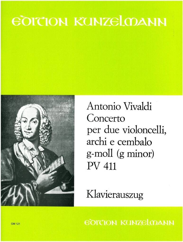 ANTONIO VIVALDI - CONCERTO PER DUE VIOLONCELLI, ARCHI E CEMBALO G-MOLL - PV 411 - KLAVIERAUSZUG