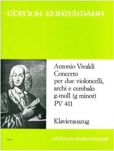 ANTONIO VIVALDI - CONCERTO PER DUE VIOLONCELLI, ARCHI E CEMBALO G-MOLL - PV 411 - KLAVIERAUSZUG