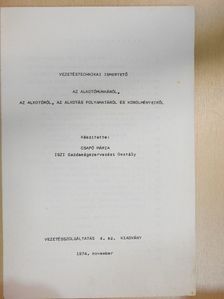 Csapó Mária - Vezetéstechnikai ismertető az alkotómunkáról, az alkotóról, az alkotás folyamatáról és körülményeiről [antikvár]