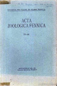 több szerző - Acta Zoologica Fennica 77-81 1953-1954 (Finn Zoológiai Akták Nr. 77-81 1953-54) [antikvár]
