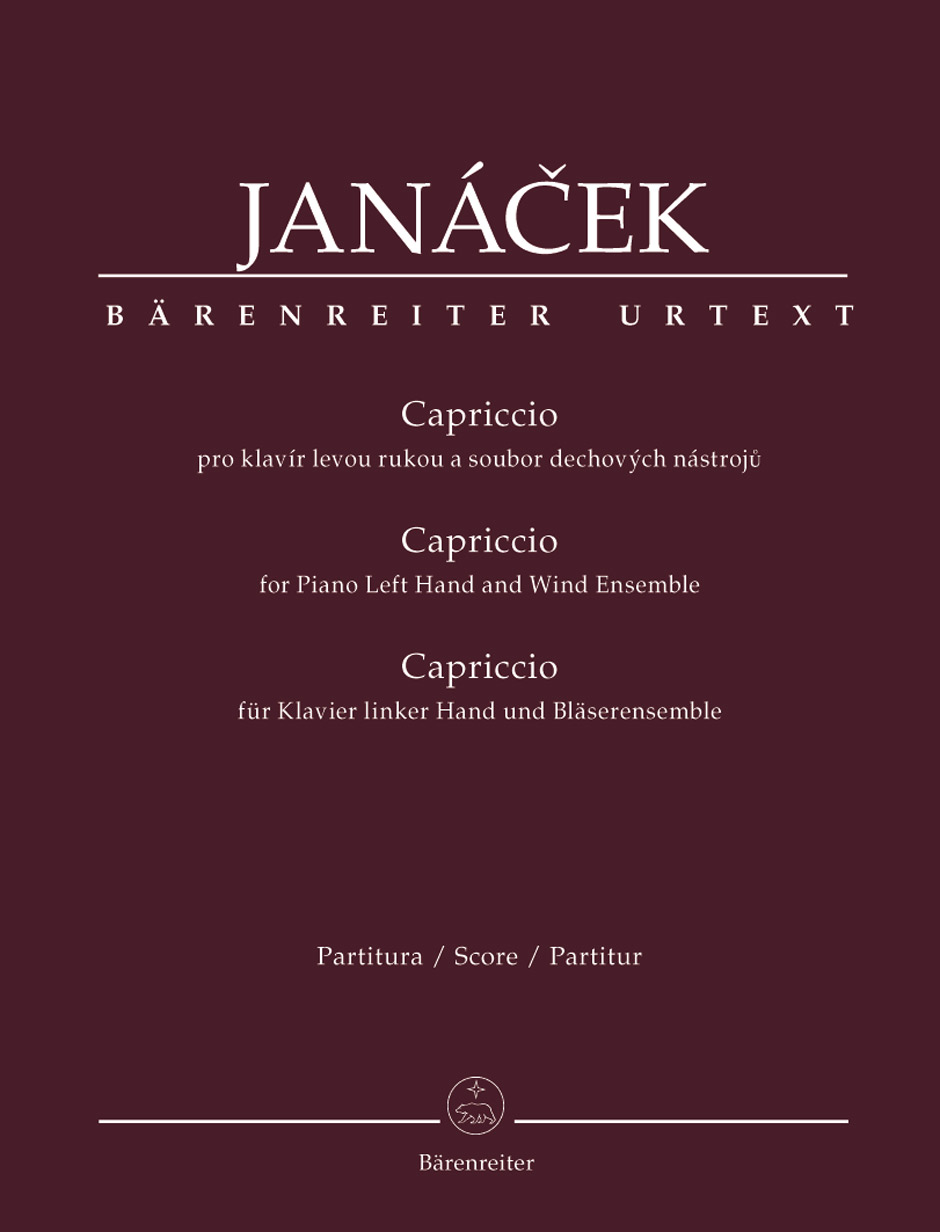 JANÁCEK - CAPRICCIO FOR PIANO LEFT HAND AND WIND ENSEMBLE URTEXT SCORE AND PARTS