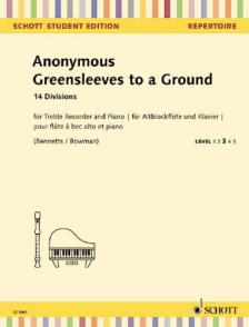 Anonymous - GREENSLEEVES TO A GROUND. 14 DIVISIONS FOR TREBLE RECORDER AND PIANO (BENNETTS / BOWMAN) LEVEL 3