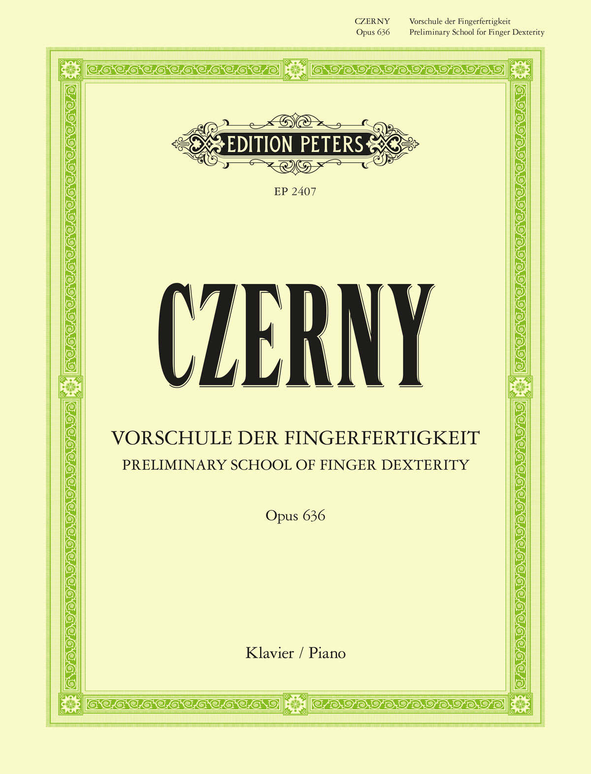 CZERNY - PREPARATORY SCHOOL OF VELOCITY OP. 636