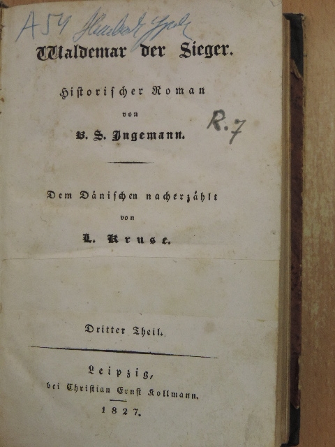 B. S. Ingemann - Waldemar der Sieger III. (gótbetűs) (töredék) [antikvár]