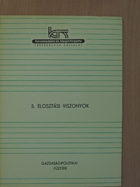 Elosztási viszonyok [antikvár]