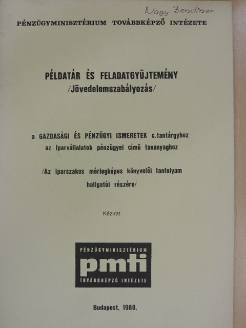 Dr. Naszvadi György - Példatár és feladatgyűjtemény [antikvár]