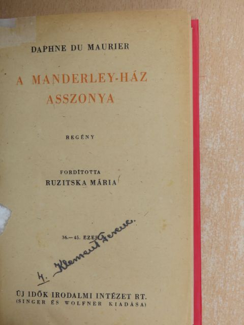 Daphne du Maurier - A Manderley-ház asszonya [antikvár]