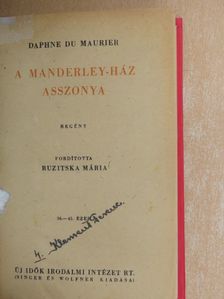 Daphne du Maurier - A Manderley-ház asszonya [antikvár]