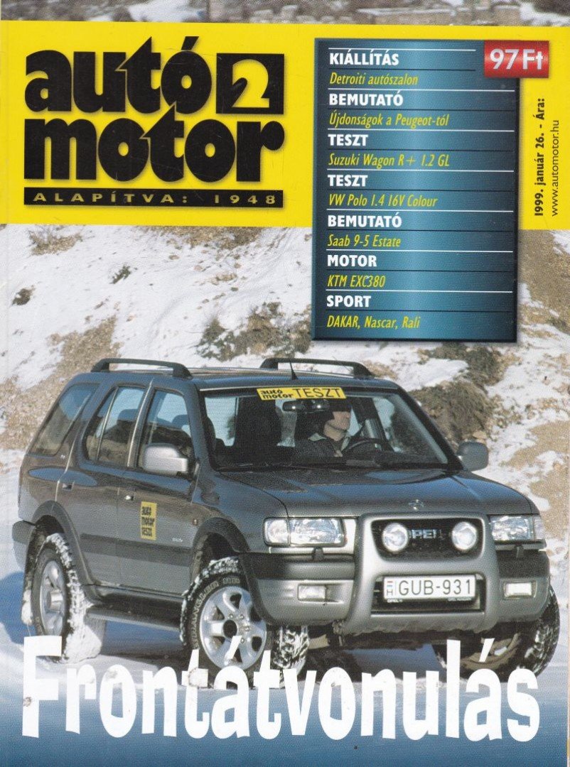 Bessenyey Krisztina, Gajdán Miklós - Autó-Motor 1999. január 26. [antikvár]
