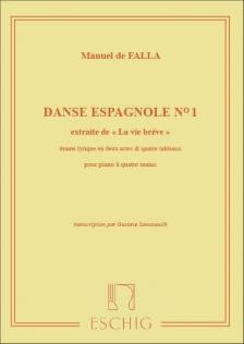 FALLA, MANUEL DE - DANSE ESPAGNOLE NO 2 "LA VIE BRÉVE"  POUR PIANO Á QUATRE MAINS