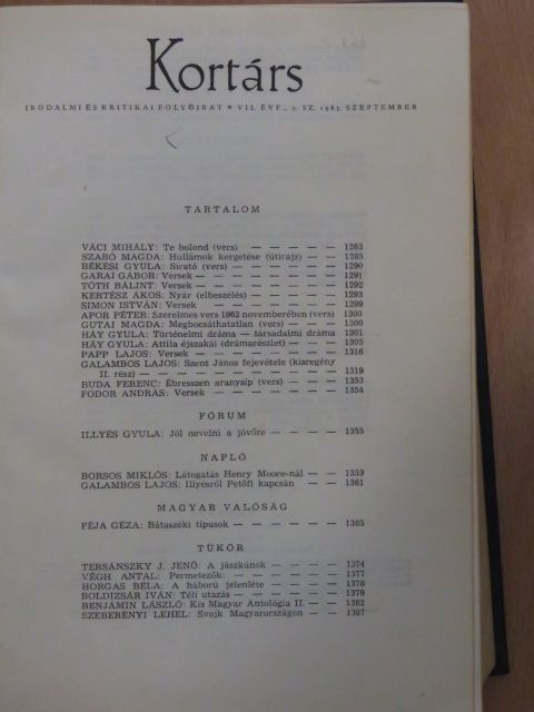 Benjámin László - Kortárs 1963. (nem teljes évfolyam) I-II. [antikvár]