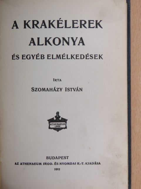 Szomaházy István - A krakélerek alkonya [antikvár]