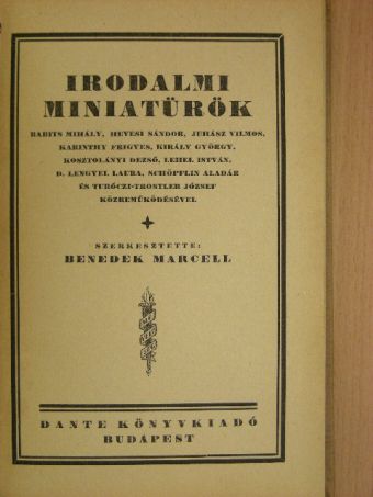 Babits Mihály - Irodalmi miniatürök I. [antikvár]