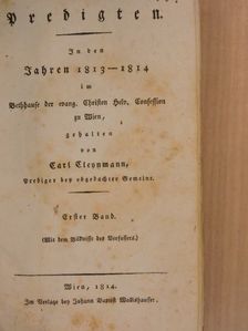 Carl Cleynmann - Predigten in den Jahren 1813-1814 I. (gótbetűs) [antikvár]