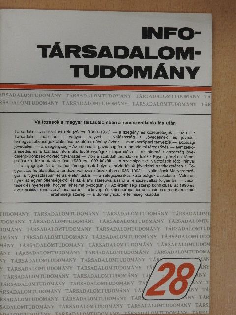 Andorka Rudolf - Info-Társadalomtudomány 1994. április [antikvár]