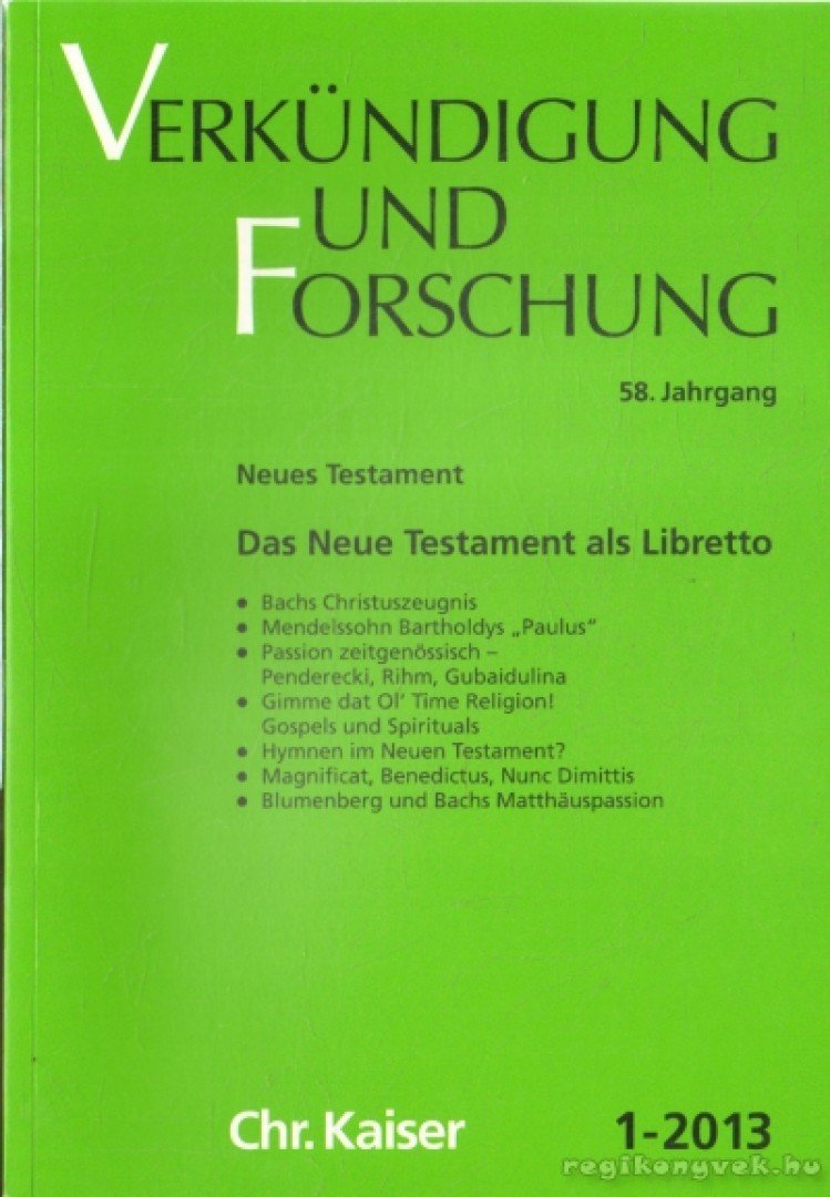 Verkündigung und Forschung 2013/1 [antikvár]