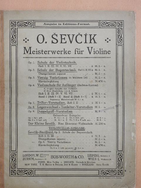 O. Sevcik - Lagenwechsel und Tonleiter-Vorstudien [antikvár]