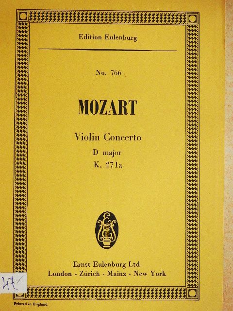 Wolfgang Amadeus Mozart - Concerto D major for Violin and Orchestra [antikvár]