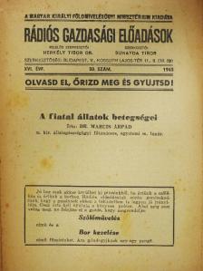 Dr. Marcis Árpád - Rádiós Gazdasági Előadások 1943/30. [antikvár]