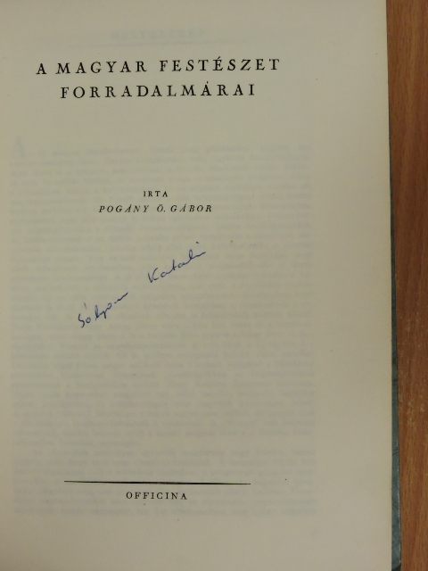 Pogány Ö. Gábor - A magyar festészet forradalmárai [antikvár]