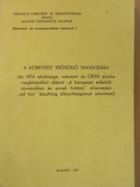 A környezet erősödő savasodása [antikvár]