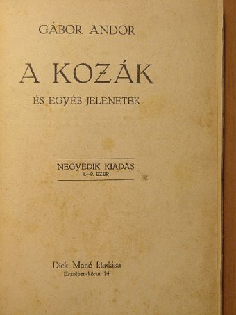 Gábor Andor - A kozák [antikvár]