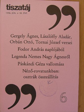 Alföldy Jenő - Tiszatáj 1996. június [antikvár]