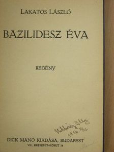 Lakatos László - Bazilidesz Éva [antikvár]