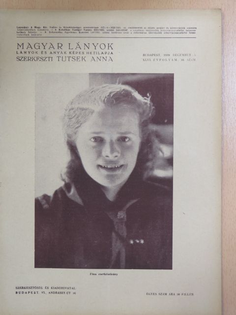 C. Szemere Klára - Magyar Lányok 1939. december 3. [antikvár]