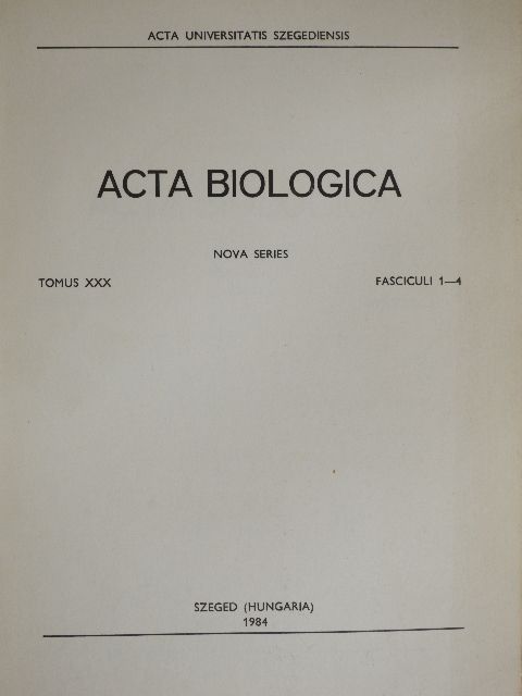Acta Biologica Tomus XXX. Fasciculi 1-4. [antikvár]