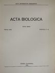 Acta Biologica Tomus XXX. Fasciculi 1-4. [antikvár]
