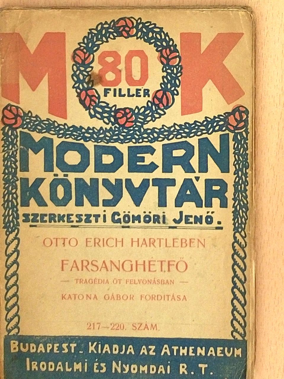 Otto Erich Hartleben - Farsanghétfő [antikvár]