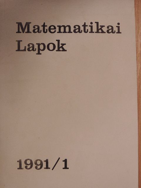 Márki László - Matematikai Lapok 1991/1. [antikvár]