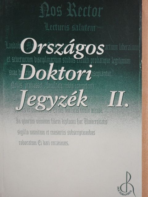 Országos Doktori Jegyzék II. [antikvár]