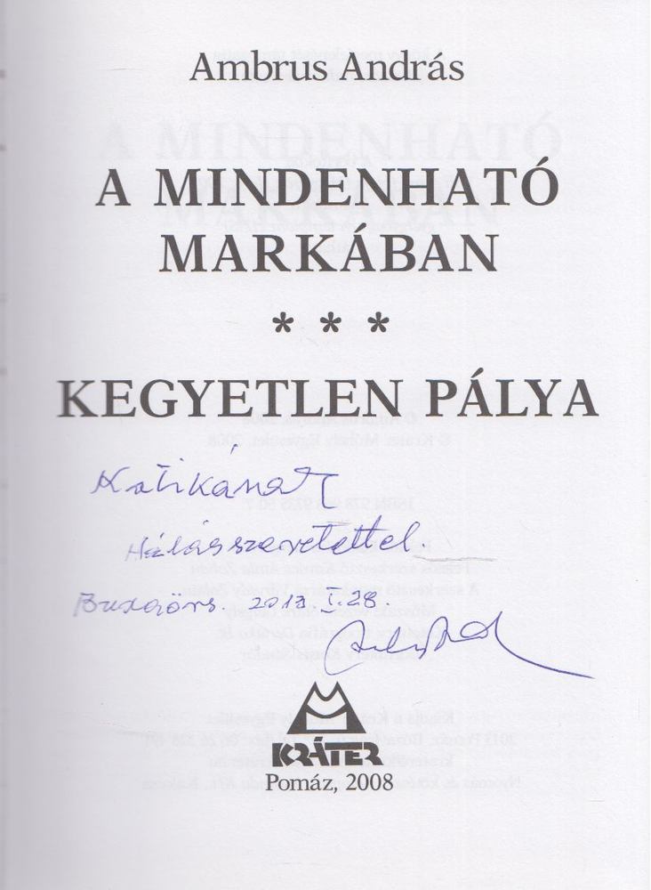 Ambrus András - A Mindenható markában (dedikált) [antikvár]