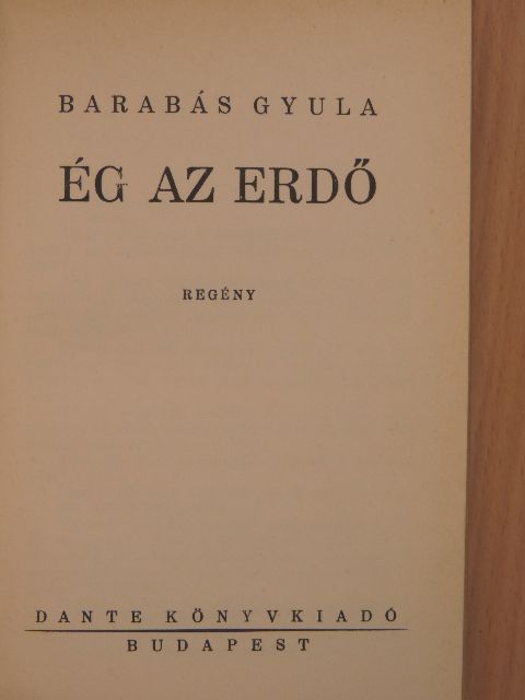 Barabás Gyula - Ég az erdő [antikvár]