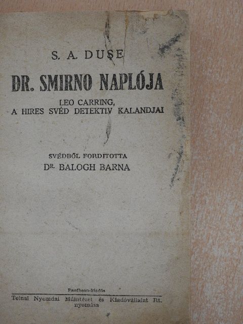 S. A. Duse - Dr. Smirno naplója [antikvár]