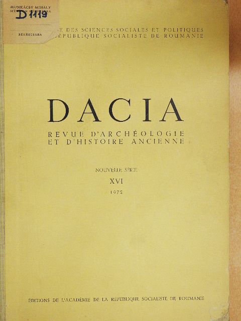 Eugen Comsa - Dacia - Revue d'Archéologie et d'Histoire Ancienne XVI. [antikvár]