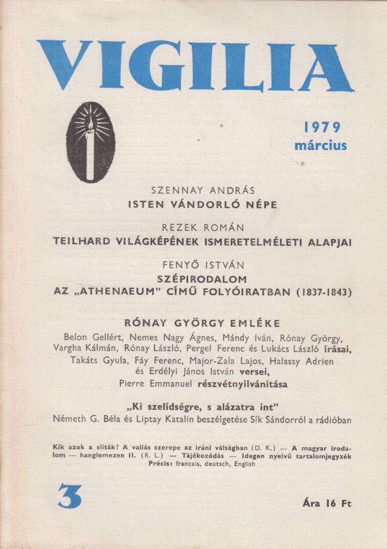 Doromby Károly (fel. szerk.) - Vigilia 1979. március [antikvár]