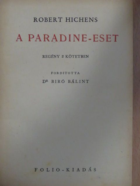 Robert Hichens - A Paradine-eset I-II. [antikvár]