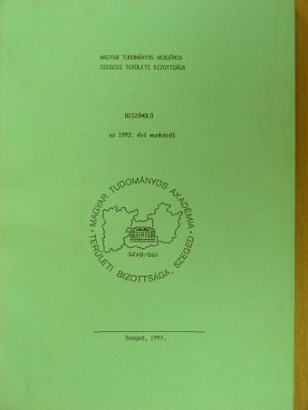 Beszámoló az 1992. évi munkáról [antikvár]