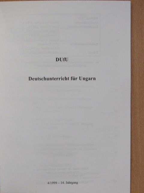 Kispál Tamás - DUfU Deutschunterricht für Ungarn 4/1999 [antikvár]