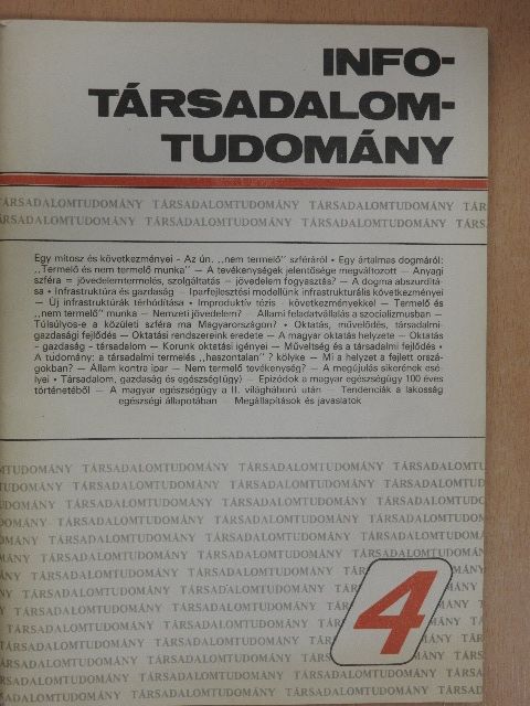 Alpár Ottó - Info-Társadalomtudomány 1988. március [antikvár]
