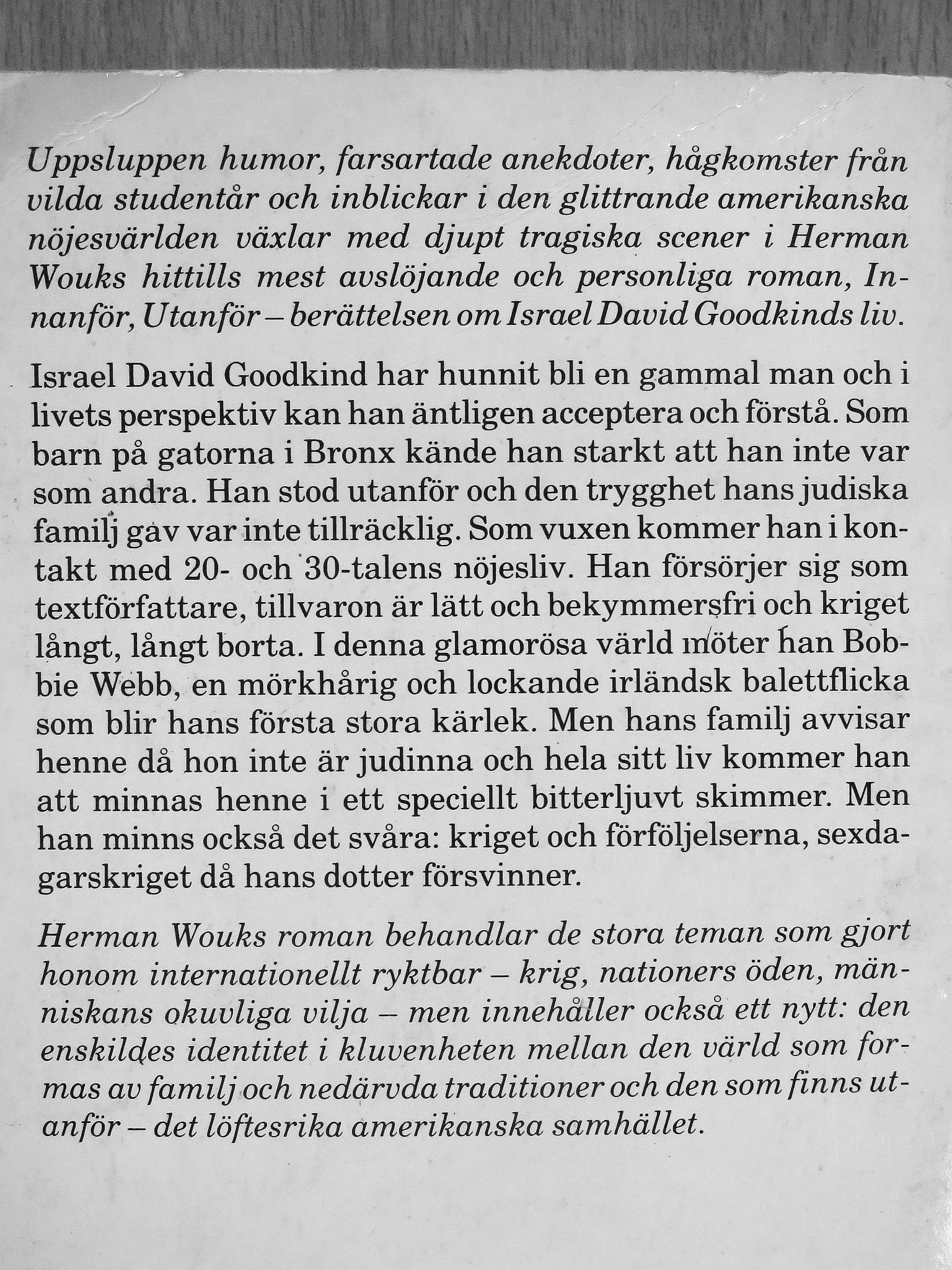 Herman Wouk - Innanför, Utanför [antikvár]