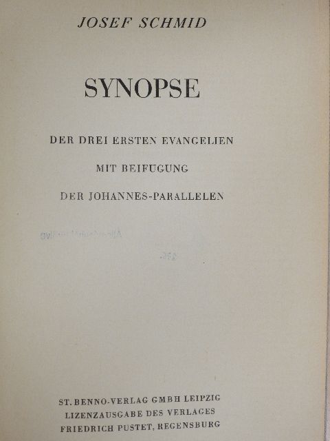 Josef Schmid - Synopse [antikvár]